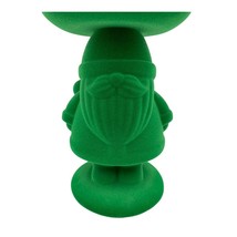 Bath &amp; Body Works Green Flocked Santa Pedestal 3 Wick Candle Holder 7.25... - $46.35