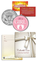 &quot;It&#39;s a Girl&quot; Baby Gift  Keepsake JFK Kennedy Half Dollar US Coin - £6.74 GBP