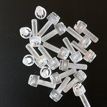 Pack of 60 Transparent Clear Plastic Acrylic Thumbscrews, slotted+knurle... - £16.30 GBP