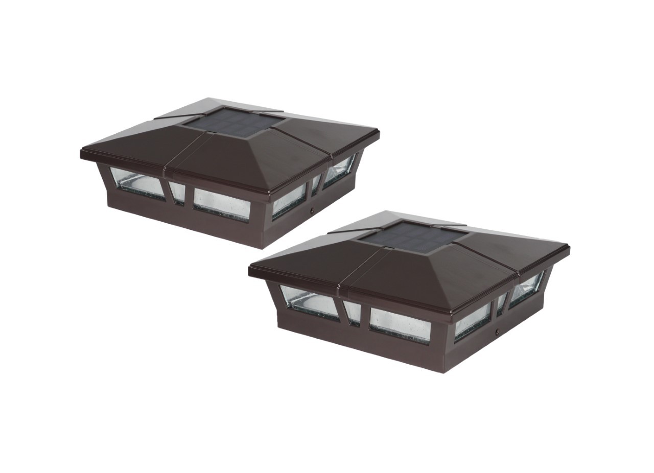 Primary image for Classy Caps 6x6 Brown Aluminum Cambridge Solar Post Cap SLC771C (2 Pack)