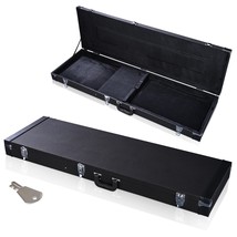 Electric Bass Guitar Hard Case Wooden Hard Shell Carrying Case Lockable ... - £142.74 GBP