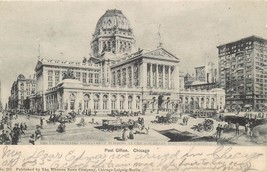 UNDBK Postcard IL Post Office Chicago Henry West Architect 1905 Two Cancels F621 - £5.20 GBP