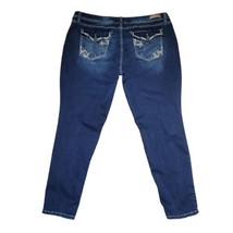 Royalty For Me Women&#39;s Size 24W Skinny Embellished Flap Pockets Blue Jeans - £14.11 GBP