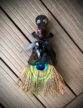 Broom Doll with Skull Head, Besom, Home protection spirit doll, Home Ble... - $27.50