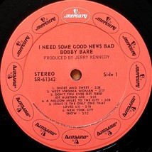 Bobby Bare - I Need Some Good News Bad [12" Vinyl LP Mercury SR 61342] image 2