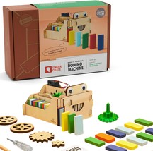 Domino Machine Wooden Domino Set for Family Games with 100 Dominoes and Wood Dom - £51.06 GBP