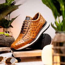 Genuine ostrich quil fashion sneaker Shoes Scanno Antique Paja image 6