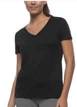 TurboDry Womens T-Shirt Black Active V-Neck Short Sleeves Moisture Control - $36.99