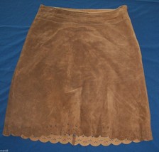 Karen Kane Lifestyle Brown Suede Knee Length Skirt Misses Size 8 A Line - £15.56 GBP