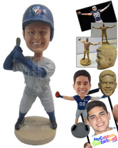 Personalized Bobblehead Male Baseball Player Ready To Face The Ball - Sports &amp; H - £72.57 GBP