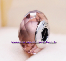 925 Sterling Silver Handmade Moments Fascinating Blush Pink Crystal Char... - $6.60
