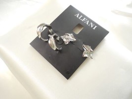 Alfani Silver-Tone 2-Pc. Set 3/4&quot; Sculpted Wave Stud &amp; Hoop Earrings Y525 $29 - £10.72 GBP