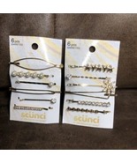 Scunci Assorted Gold and Pearl Hair Barrettes, 12 Piece 2 Packs Lot - $4.94