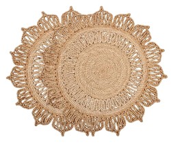 Braided Natural Jute Round Table Placemats   (36 cm / 14 Inch ) Set of 2 - £22.94 GBP