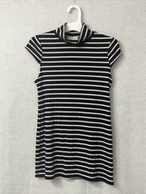 Love Culture Women Striped Turtle Neck Short Sleeve Top Size Small Black... - £4.73 GBP