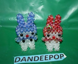 2 Piece Handmade Hello Kitty Inspired My Melody Beaded 3D Figurines  - £15.57 GBP