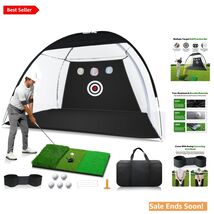 All-in-One 10x7ft Golf Training Net - Includes Mat &amp; 5 Golf Balls for Pr... - $103.90