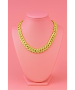 16 Inch Hip Hop Miami  Cuban Link Chain 18K  Gold Plated 16mm For Men An... - $28.66