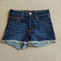 American Eagle Super Stretch Hi Rise Shortie Denim Shorts Womens Size 4 ... - $21.78