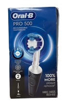 Oral-B Pro 500 Electric Toothbrush w/ 1 Brush Head Rechargeable Black Da... - £20.56 GBP
