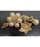 Flower and Leaf Pattern Brooch Jewelry - £16.57 GBP