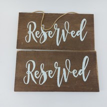 Reserved Wooden Signs Event Wedding Party Rustic Set of 2 - $14.03