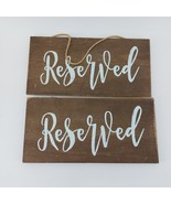 Reserved Wooden Signs Event Wedding Party Rustic Set of 2 - $14.03