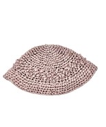 Handcrafted Crocheted Fashion Hat Mauve Ribbon - $13.86