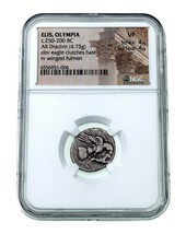 Elis, Olympia. Approx. 250-200 Bc. Ar Drachm VF Str: 4/5 Sur: 4/5, 4.75g... - $2,613.50