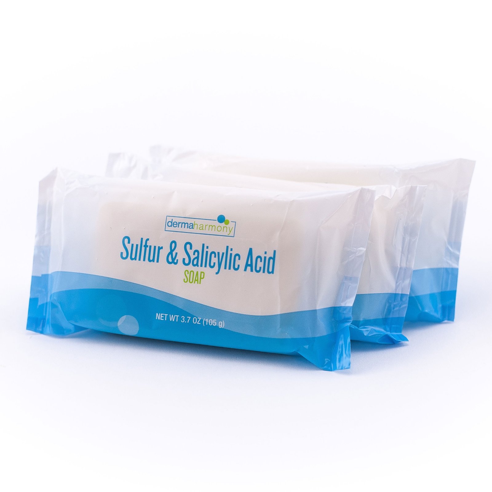 Dermaharmony Sulfur and Salicylic Acid Bar Soap 3.7 oz  (Made in the USA) (3 Ba