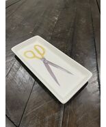 Vintage Magenta Rae Dunn Trinket Tray Dish Scissors Gold White M Stamp - $23.48 CAD