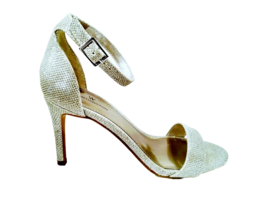 Size 7 Women High Heels Sandal Silver Bridal Formal Holiday Prom WORTHINGTON - $19.99