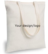 Custom embroidered cotton tote bag, shopping bag - £12.89 GBP