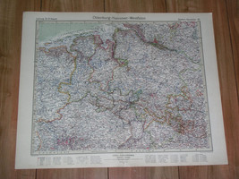 1925 Antique Map Of Lower Saxony Niedersachsen Hamburg Bremen Hanover / Germany - £21.88 GBP