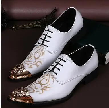 Ndmade men white gentleman luxury shoes and gold top fashion prom and banquet men dress thumb200