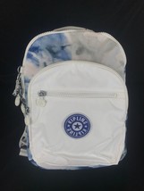 Kipling Tie Dye Pattern Backpack school book bag Blue/White/Gray New - £57.47 GBP