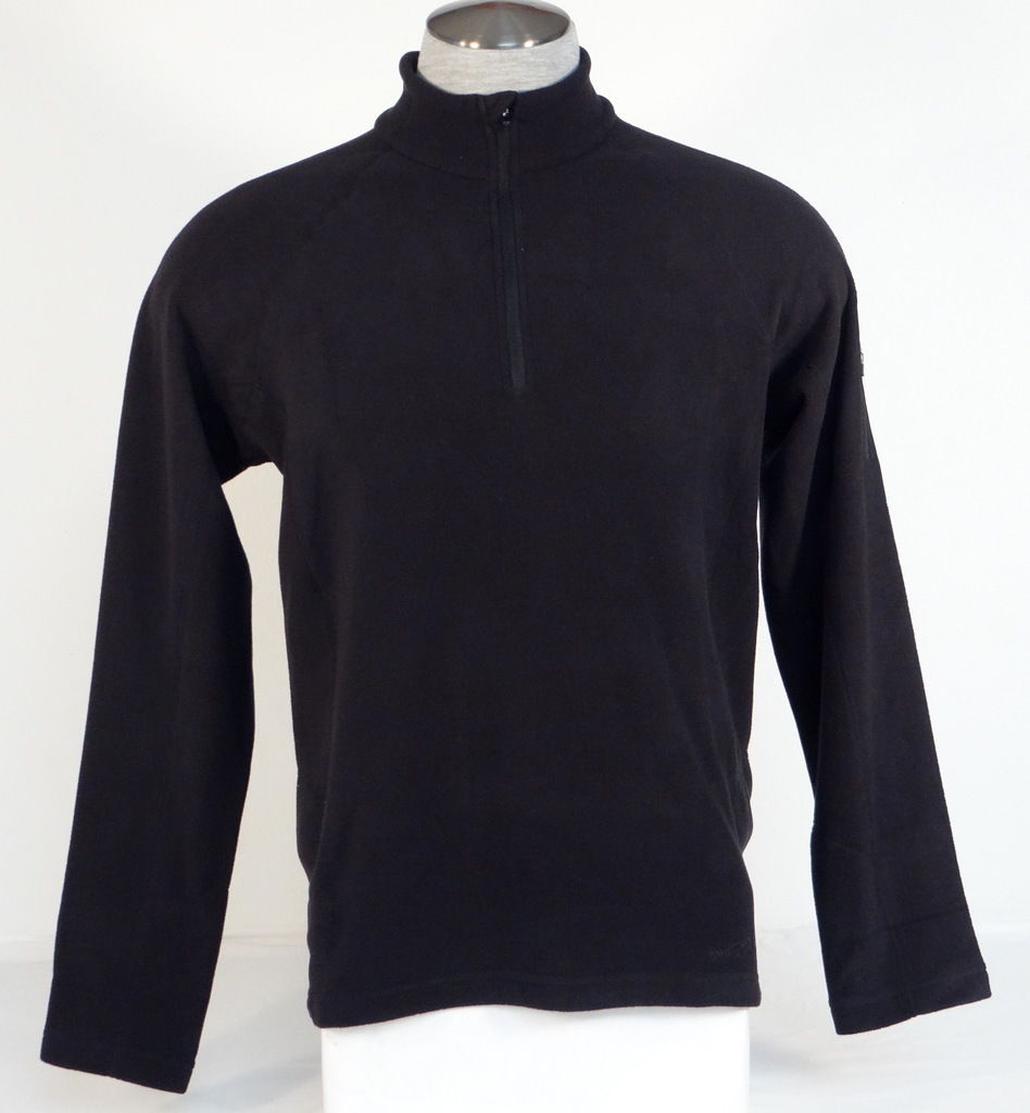 Primary image for Eddie Bauer Black Half Zip Long Sleeve Fleece Pullover Top Shirt Men Small S NWT