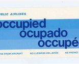 Republic Airlines Seat Occupied Occupado Occupee Card &amp; Beverage Menu 1984 - $28.68