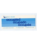 Republic Airlines Seat Occupied Occupado Occupee Card &amp; Beverage Menu 1984 - £22.55 GBP