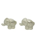Vintage White Ceramic Elephant-Shaped Salt &amp; Pepper Shakers Set Cheyenne... - $276.80 MXN