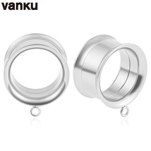 Vanku 10pcs Stainless Steel DIY Dangle Ear Plugs Body Piercing Screw Tunnels Str - £15.61 GBP