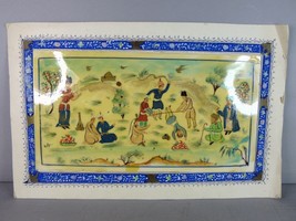 Vintage Decorative Persian Indian Mughal Hand Painted Party Scene E119 - $79.20