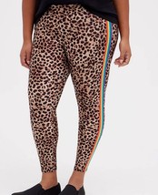 Torrid Leopard Print Rainbow Striped Silky Stretchy Leggings Plus size 3X - £19.55 GBP