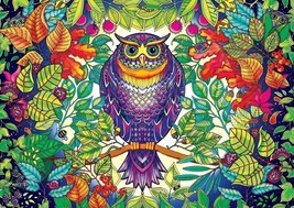 Framed canvas art print giclee purple autumn owl colorful leaves fall bird - £31.91 GBP+