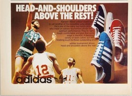 1976 Print Ad Adidas Basketball Shoes Kareem Abdul-Jabbar in All-Star Game - £11.66 GBP