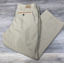 Southern Tide RT-7&#39;s 5-Pocket Leather Trim Pants Khaki 40X 30 (38x28)Mens Cotton - £22.13 GBP