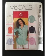 Womens 6 Easy Shirts Tops Sewing Pattern/McCall&#39;s M5145/SZ 18W-24W/UN - $11.35 CAD
