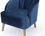 Modern Velvet Club Chair In Cobalt And Walnut From Christopher Knight Home. - $243.99