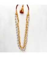 925 sterling silver Gold  polished two strands dholki beaded necklace, s... - $161.11 CAD