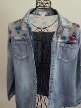 Sans Souci ~ Women&#39;s Size Medium ~ Long Sleeve ~ Cotton ~ Button Up Blouse - £11.71 GBP